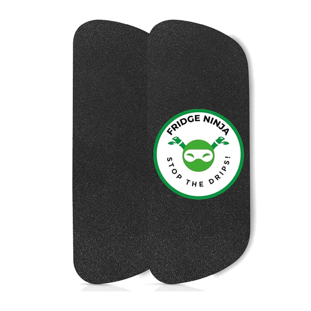 Black refrigerator water filter with 'Fridge Ninja' 