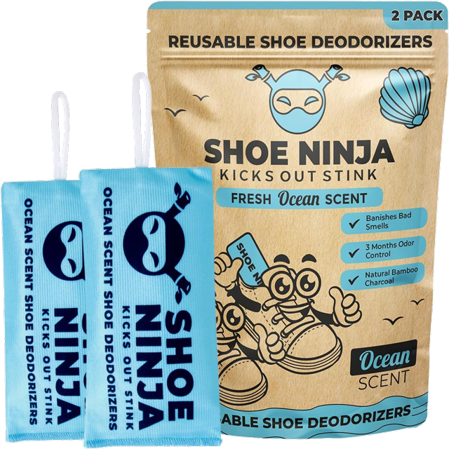 Shoe Ninja reusable shoe deodorizers with ocean scent 